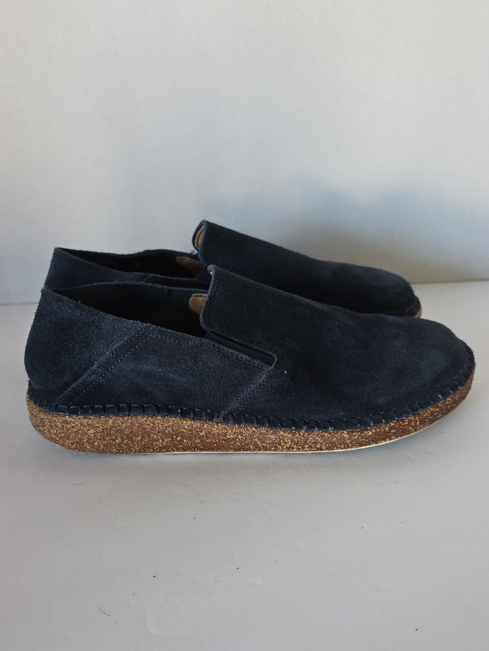 Birkenstock Callan Slip On Shoes Womens 7 Eur38 Blue Suede Made in Portugal Boho
